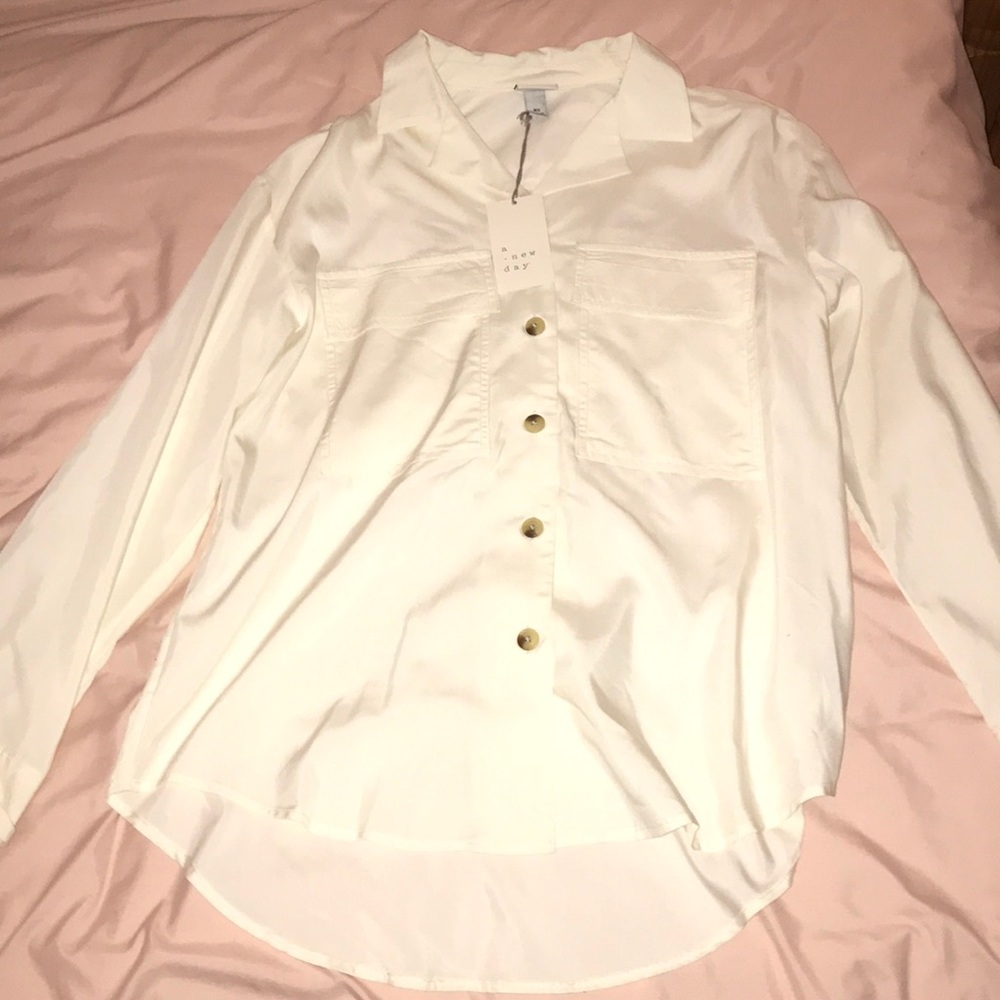 Button Down White Blouse
